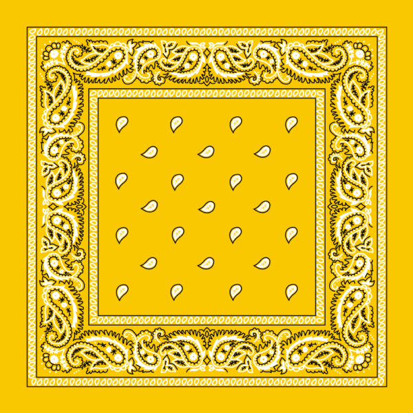Classic Paisley Bandana Imported, 22X22, 600Pcs/Case, Yellow
