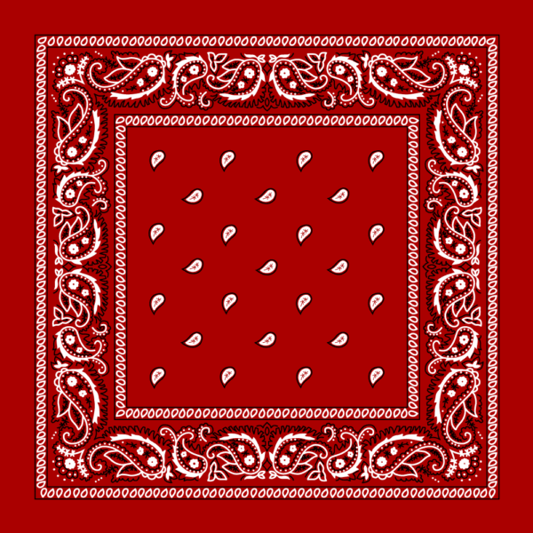 Classic Paisley Bandana Imported, 22X22, 12 Pieces, Red