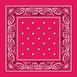 Classic Paisley Bandana Imported, 22X22, 600Pcs/Case, Hot Pink