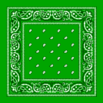 Classic Paisley Bandana Imported, 22X22, 600Pcs/Case, Kelly Green