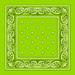 Classic Paisley Bandana Imported, 22X22, 1 Piece, Lime Green