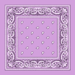 Classic Paisley Bandana Imported, 22X22, 12 Pieces, Lilac