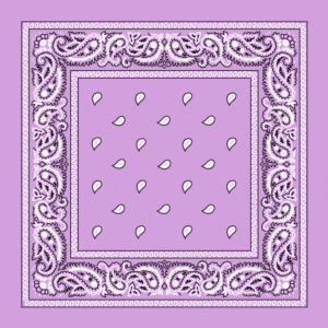 Classic Paisley Bandana Imported, 22X22, 12 Pieces, Lilac