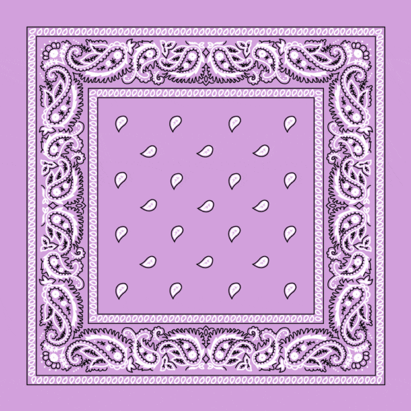 Classic Paisley Bandana Imported, 22X22, 12 Pieces, Lilac