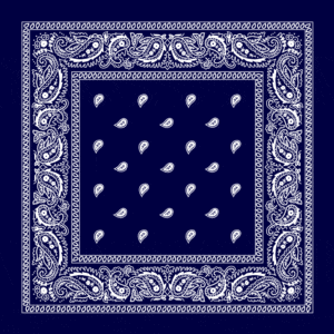 Classic Paisley Bandana Imported, 22X22, 1 Piece, Navy Blue