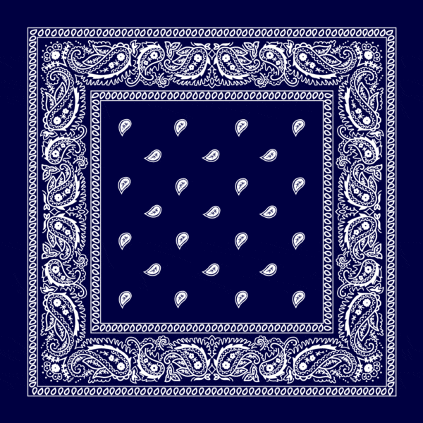 Classic Paisley Bandana Imported, 22X22, 1 Piece, Navy Blue