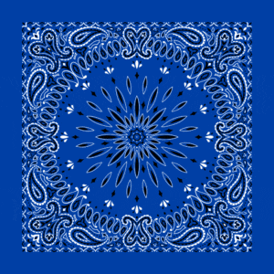Circular Burst Paisley Bandana Imported 100 22X22, 1 Piece, Royal Blue