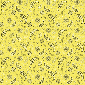 All Over Paisley Bandana Imported 100 22X22, 600Pcs/Case, Light Yellow