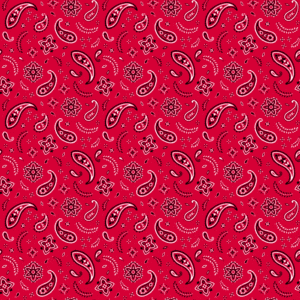 All Over Paisley Bandana Imported 100 22X22, 600Pcs/Case, Red