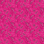 12 pieces, All Over Paisley Bandana Imported 100% Cotton, Hot Pink, 22" x 22"