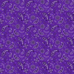12 pieces, All Over Paisley Bandana Imported 100% Cotton, Purple / Grape, 22" x 22"