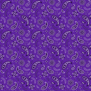 All Over Paisley Bandana Imported 100 22X22, 600Pcs/Case, Purple / Grape