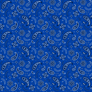 All Over Paisley Bandana Imported 100 22X22, 600Pcs/Case, Royal Blue