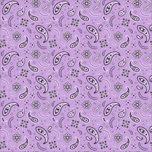 All Over Paisley Bandana Imported 100 22X22, 600Pcs/Case, Lilac