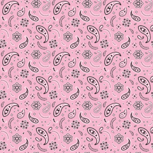 All Over Paisley Bandana Imported 100 22X22, 600Pcs/Case, Light Pink