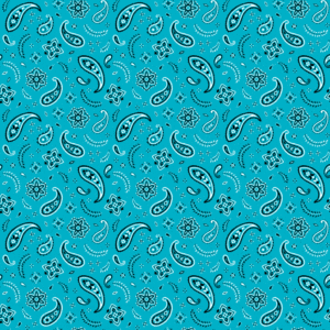 All Over Paisley Bandana Imported 100 22X22, 600Pcs/Case, Turquoise