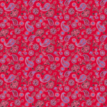 Floral Paisley Bandana Imported 100 22X22, 600Pcs/Case, Red