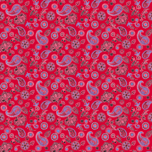Floral Paisley Bandana Imported 100 22X22, 600Pcs/Case, Red