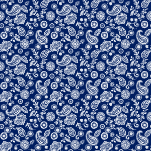Floral Paisley Bandana Imported 100 22X22, 1 Piece, Navy Blue