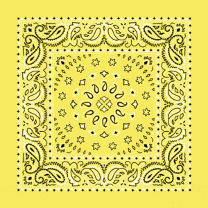 Square Burst Paisley Bandana Imported 100 22X22, 600Pcs/Case, Light Yellow