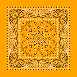 Square Burst Paisley Bandana Imported 100 22X22, 600Pcs/Case, Gold