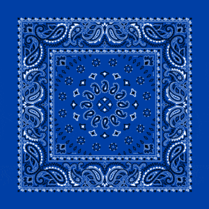 Square Burst Paisley Bandana Imported 100 22X22, 12 Pieces, Royal Blue