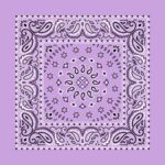 Square Burst Paisley Bandana Imported 100 22X22, 12 Pieces, Lilac