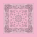 Square Burst Paisley Bandana Imported 100 22X22, 12 Pieces, Light Pink