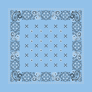 Square Paisley Bandana Imported, 22X22, 600Pcs/Case, Light Blue