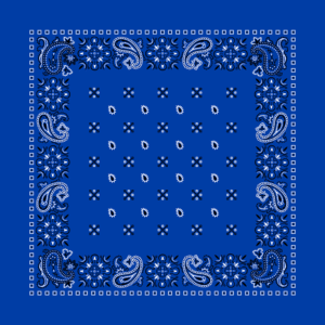 Square Paisley Bandana Imported, 22X22, 600Pcs/Case, Royal Blue