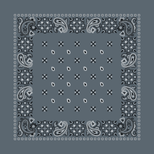 Square Paisley Bandana Imported, 22X22, 600Pcs/Case, Dark Grey