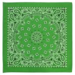 1 piece, CM Western Paisley Bandanas in Bulk Imported 100% cotton, Kelly Green, 22" x 22"
