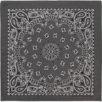 1 piece, CM Western Paisley Bandanas in Bulk Imported 100% cotton, Charcoal Grey, 27" x 27"