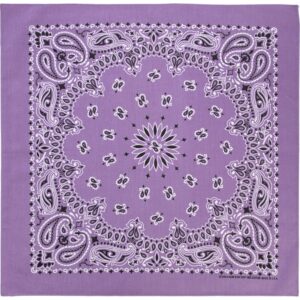 Western Paisley Bandana - Made In Usa , 22X22, 600Pcs/Case, Lavender