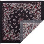 600pcs/Case, Western Paisley Bandana - Made in USA 100% Cotton, Blue with Red and White, 22" x 22"