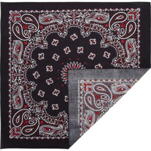 Western Paisley Bandana - Made In Usa , 22X22, 600Pcs/Case, Blue With Red And White