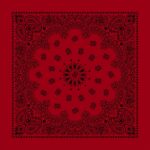 1 piece, CM Western Paisley Bandanas in Bulk Imported 100% cotton, Black on Red, 27" x 27"