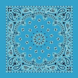 Western Paisley Bandana - Made In Usa , 22X22, 600Pcs/Case, Light Blue