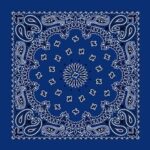 600pcs/Case, Western Paisley Bandana - Made in USA 100% Cotton, Royal Blue, 22" x 22"