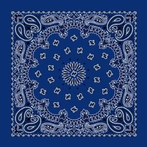 Western Paisley Bandana - Made In Usa , 22X22, 600Pcs/Case, Royal Blue