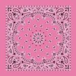 600pcs/Case, Western Paisley Bandana - Made in USA 100% Cotton, Light Pink, 22" x 22"