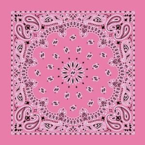 Western Paisley Bandana - Made In Usa , 22X22, 600Pcs/Case, Light Pink