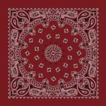 Western Paisley Bandana - Made In Usa , 22X22, 600Pcs/Case, Burgundy / Wine