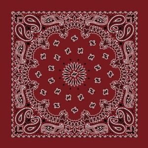 Western Paisley Bandana - Made In Usa , 22X22, 600Pcs/Case, Burgundy / Wine