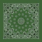 600pcs/Case, Western Paisley Bandana - Made in USA 100% Cotton, Hunter Green, 22" x 22"