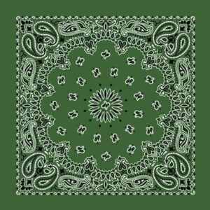 Western Paisley Bandana - Made In Usa , 22X22, 600Pcs/Case, Hunter Green