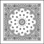 600pcs/Case, Western Paisley Bandana - Made in USA 100% Cotton, White, 22" x 22"