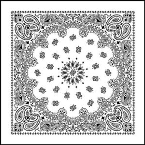 Western Paisley Bandana - Made In Usa , 22X22, 600Pcs/Case, White
