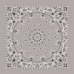 600pcs/Case, Western Paisley Bandana - Made in USA 100% Cotton, Silver, 22" x 22"