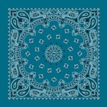 Cm Western Paisley Bandana, Imported, 22X22, 600Pcs/Case, Turquoise
